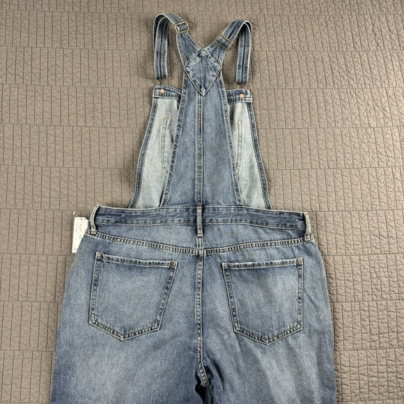 Old Navy Denim Overalls Women's Medium Tall Blue Tapered Boho Western Rodeo - Picture 7 of 13